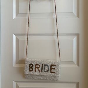 Beaded bride crossbody purse